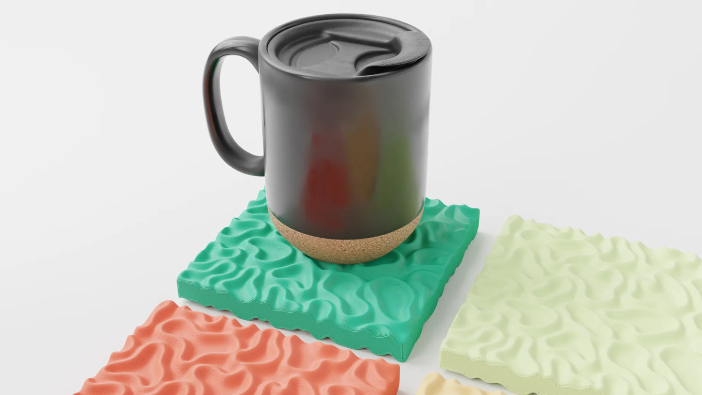 Set de 4 posavasos modernos con textura orgánica