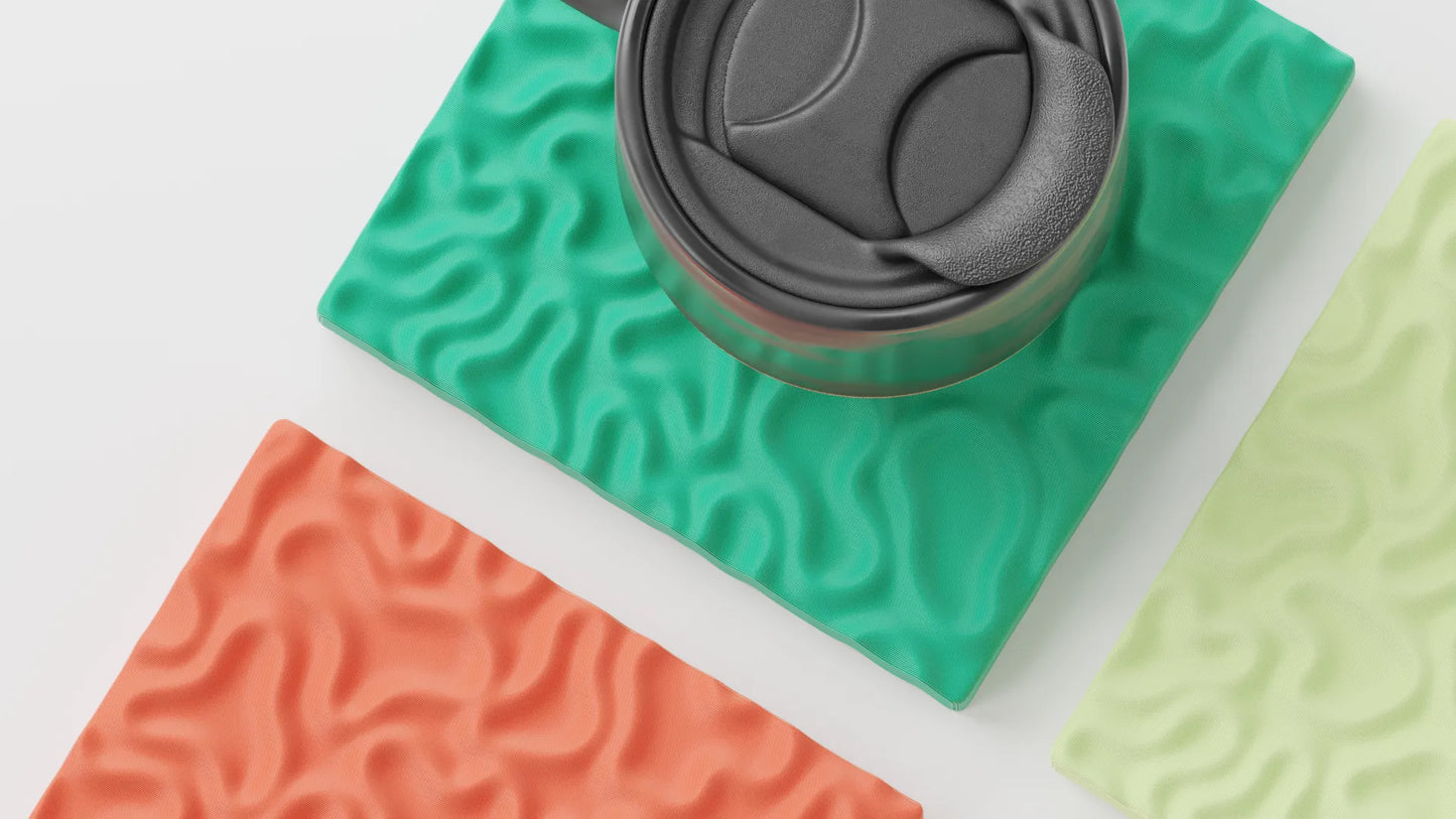 Set de 4 posavasos modernos con textura orgánica
