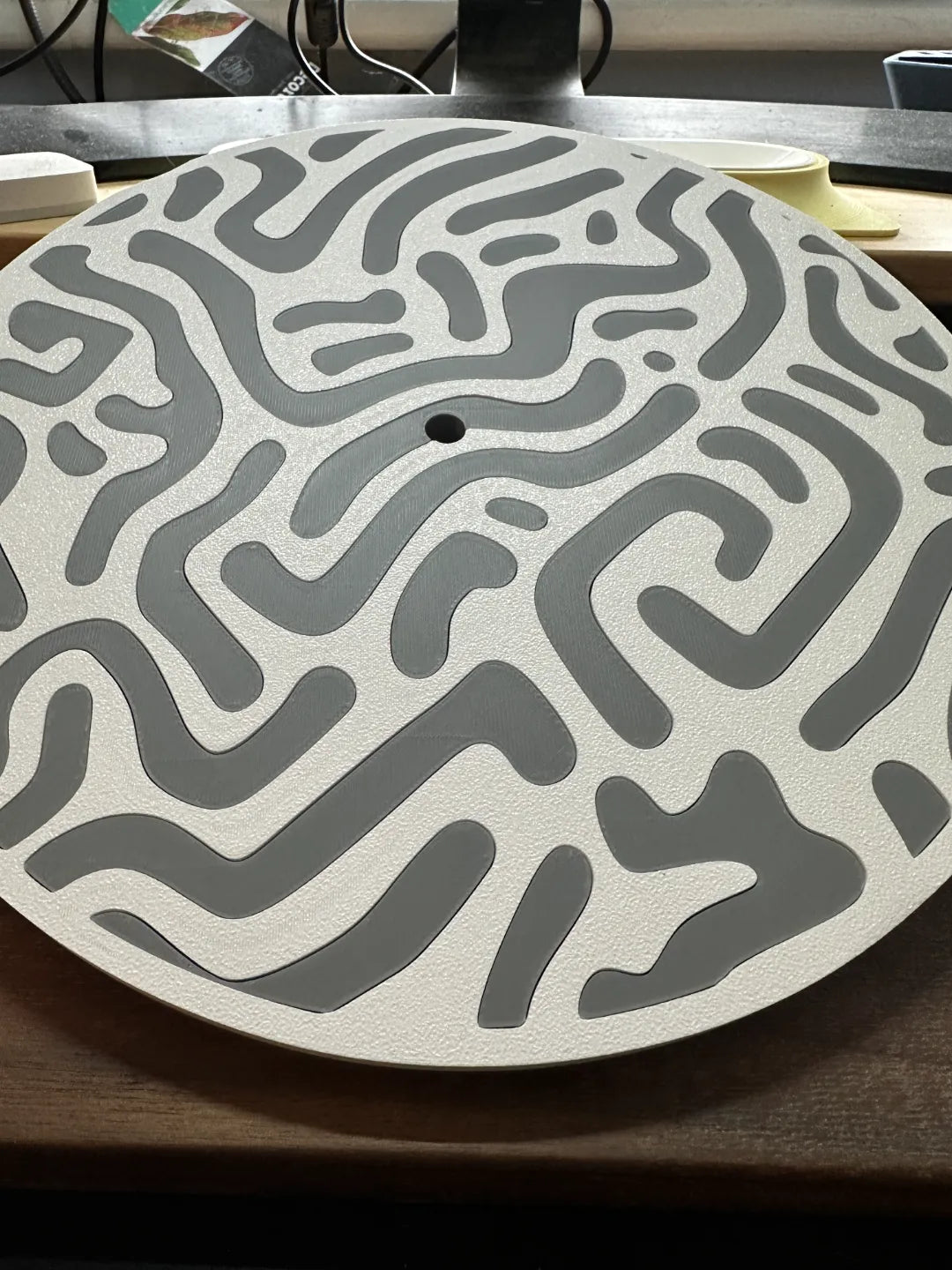 Reloj de Pared Diseño Contemporáneo - Patrón Orgánico, Arte Mural 3D Pintado a Mano, Decoración Original Salón, mecanismo silencioso.
