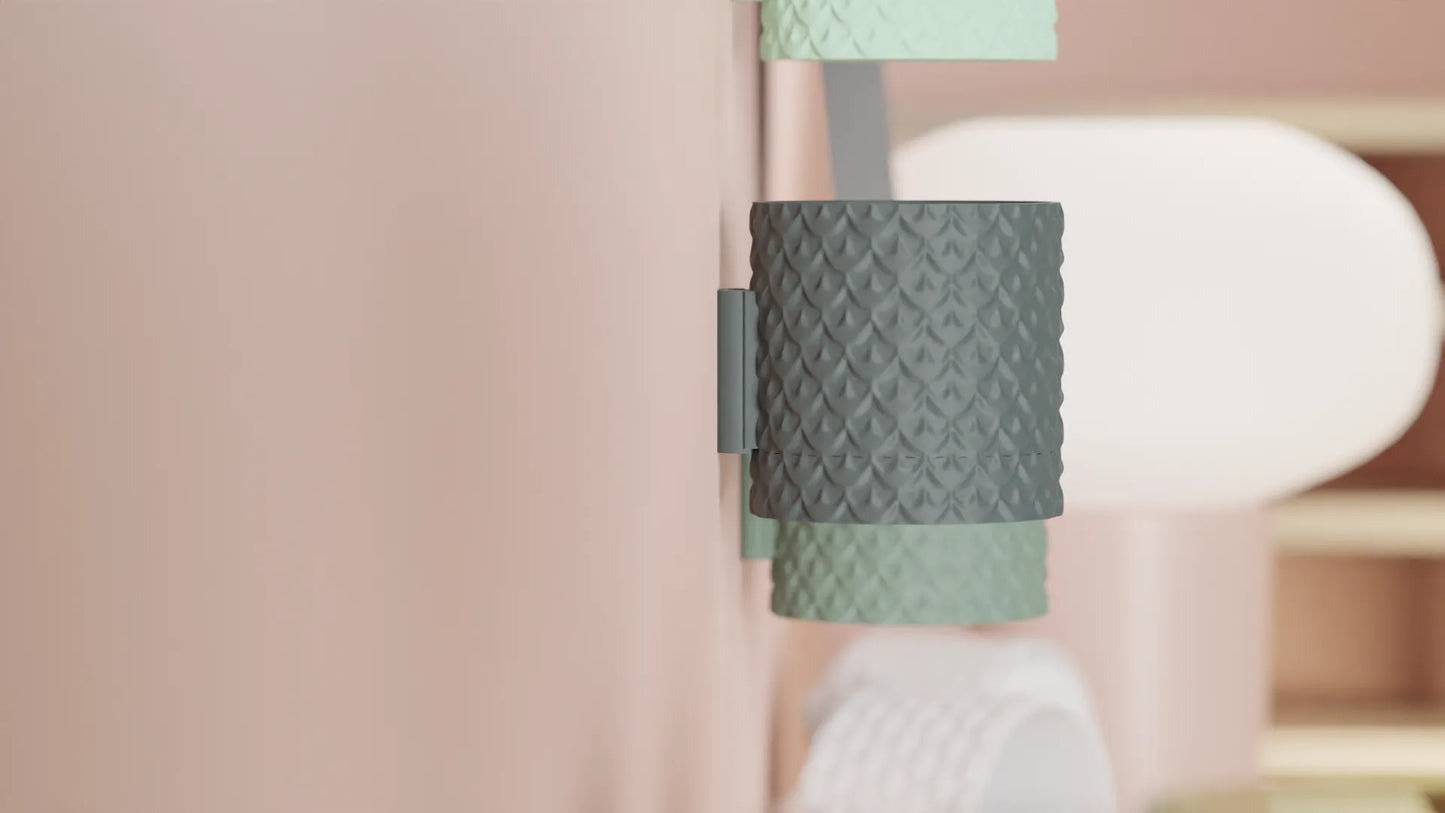 Macetero de pared impreso en 3D – diseño texturizado