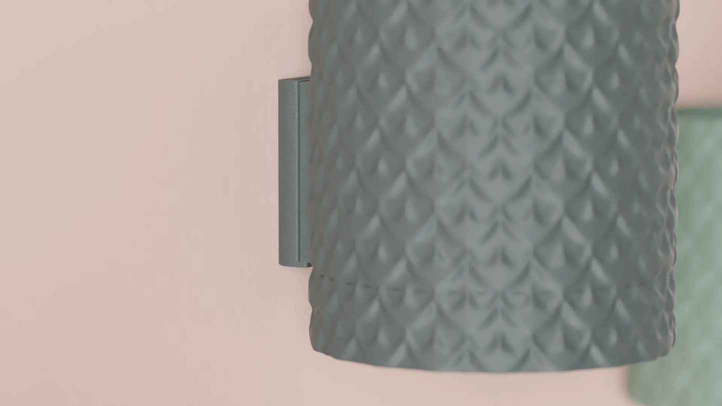 Macetero de pared impreso en 3D – diseño texturizado