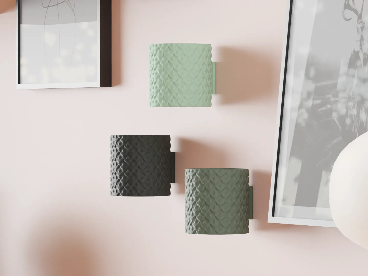 Macetero de pared impreso en 3D – diseño texturizado