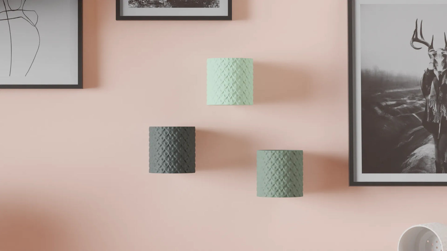 Macetero de pared impreso en 3D – diseño texturizado