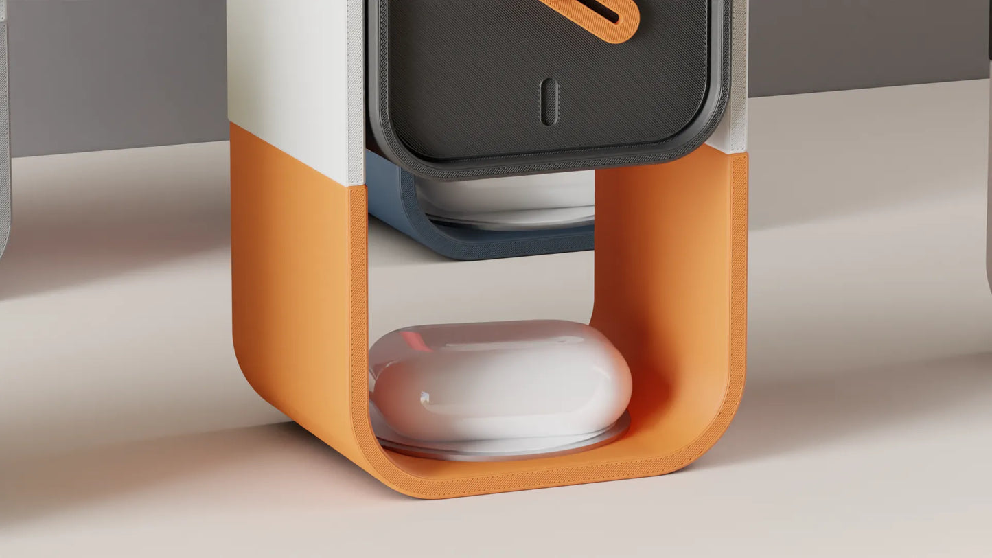 Reloj de Mesa Vertical Impreso en 3D: Diseño Moderno y Colorido con caja secreta trasera.
