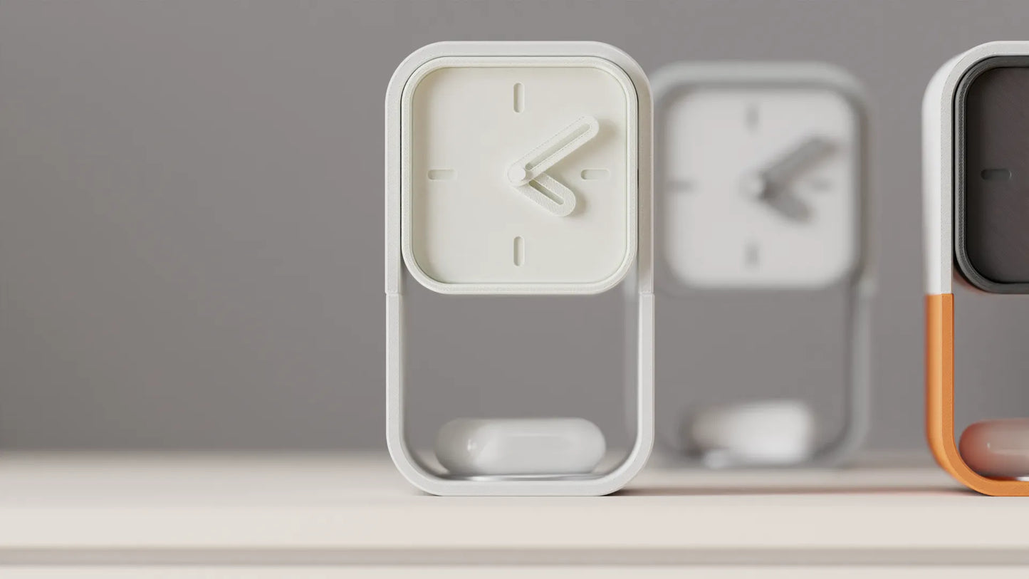 Reloj de Mesa Vertical Impreso en 3D: Diseño Moderno y Colorido con caja secreta trasera.