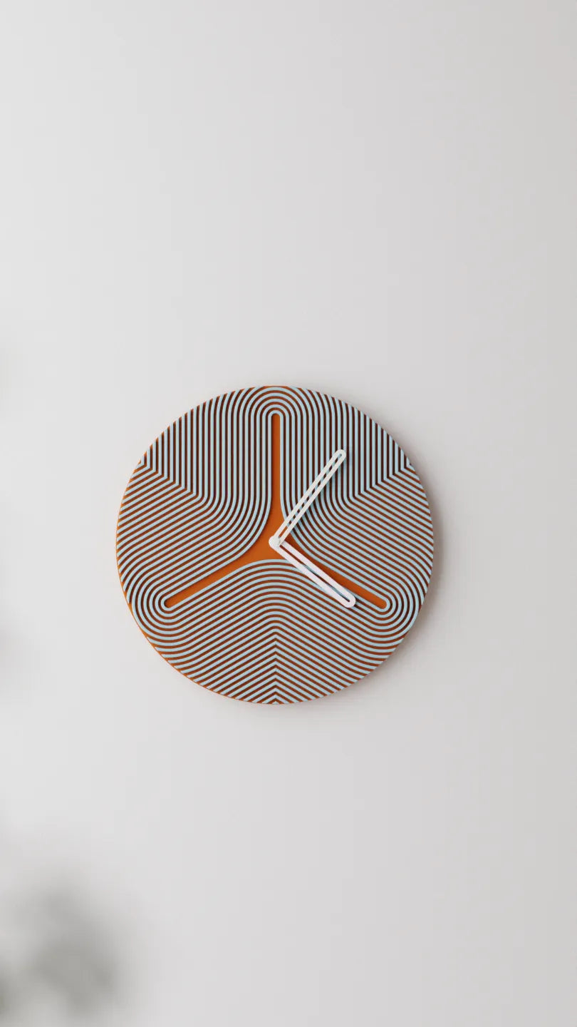 Reloj de Pared Moderno Impreso en 3D: Diseño Geométrico y Texturizado