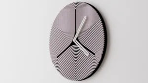 Reloj de Pared Moderno Impreso en 3D: Diseño Geométrico y Texturizado