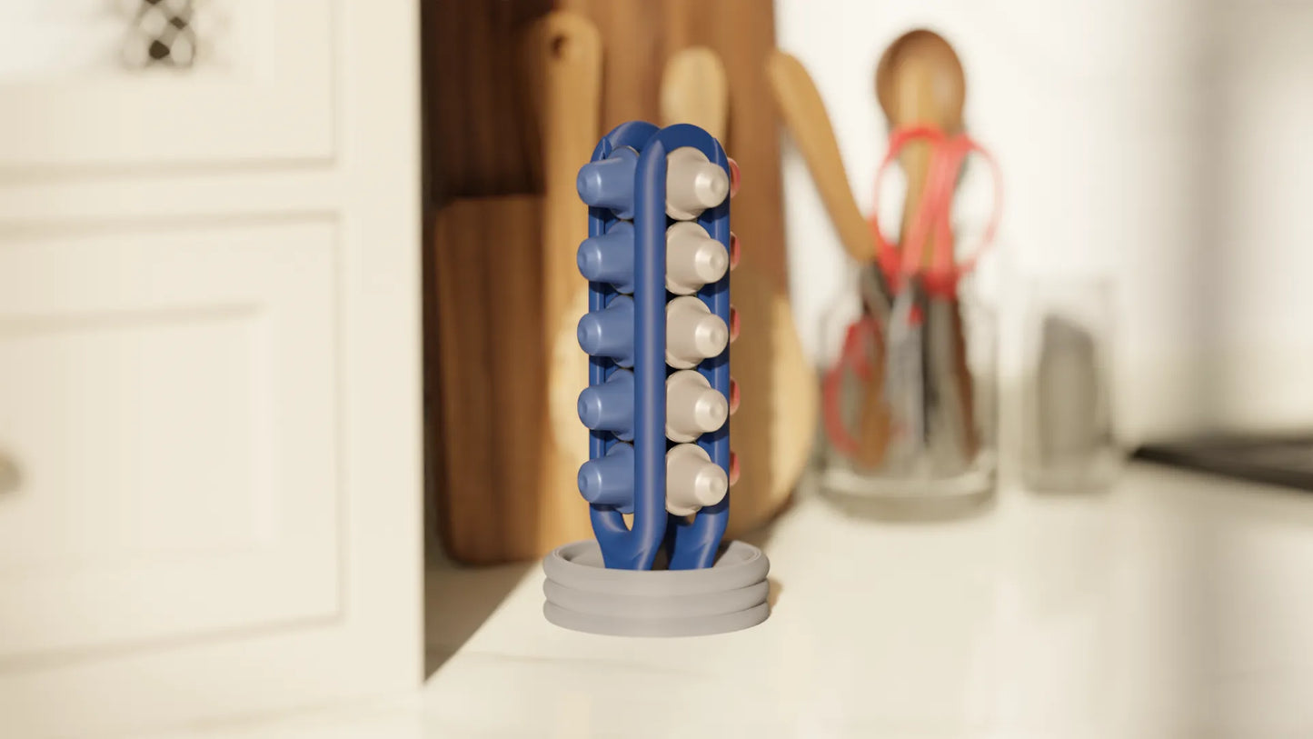 Organizador de cápsulas de café | Soporte vertical impreso en 3D para cápsulas tipo Nespresso | Accesorio moderno para cocina