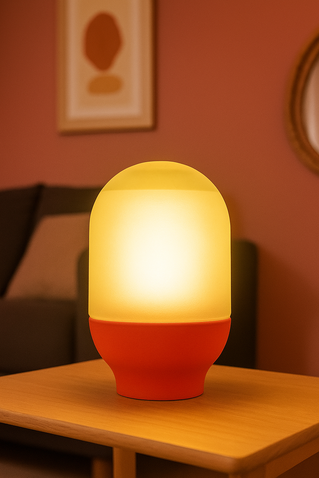 Set de 2 lámparas de Mesa Pequeñas con Diseño Cápsula - Estilo Retro en Varios Colores