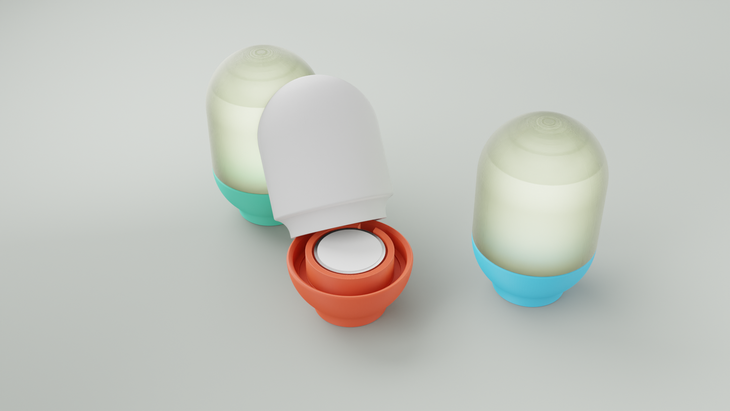 Set de 2 lámparas de Mesa Pequeñas con Diseño Cápsula - Estilo Retro en Varios Colores