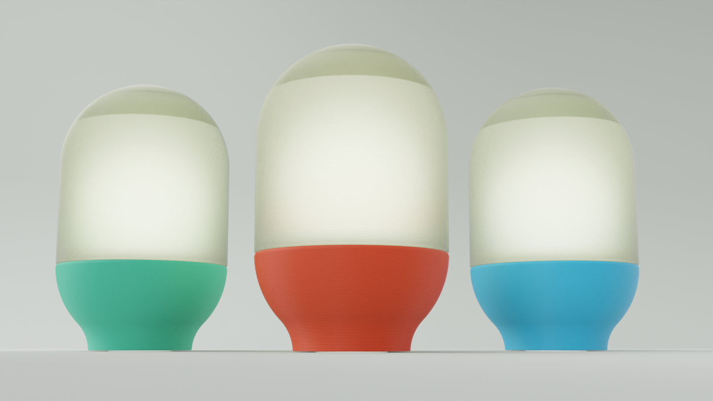 Set de 2 lámparas de Mesa Pequeñas con Diseño Cápsula - Estilo Retro en Varios Colores