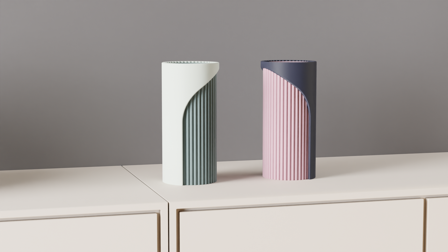 Jarrón Decorativo Minimalista rayas verticales de Dos Tonos