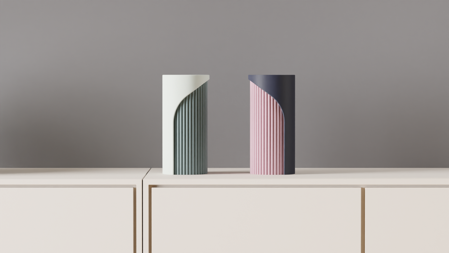 Jarrón Decorativo Minimalista rayas verticales de Dos Tonos