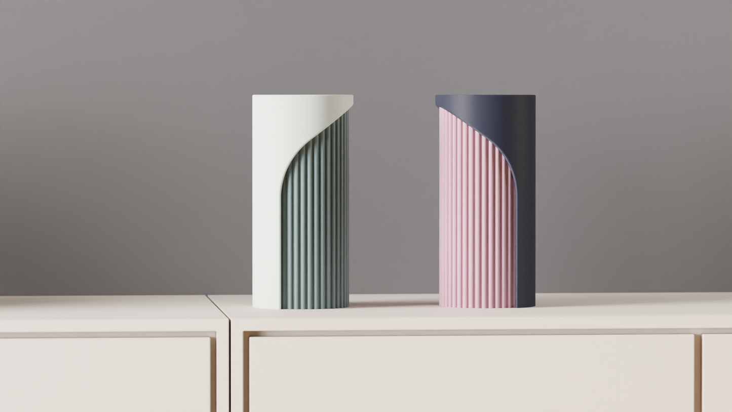 Jarrón Decorativo Minimalista rayas verticales de Dos Tonos