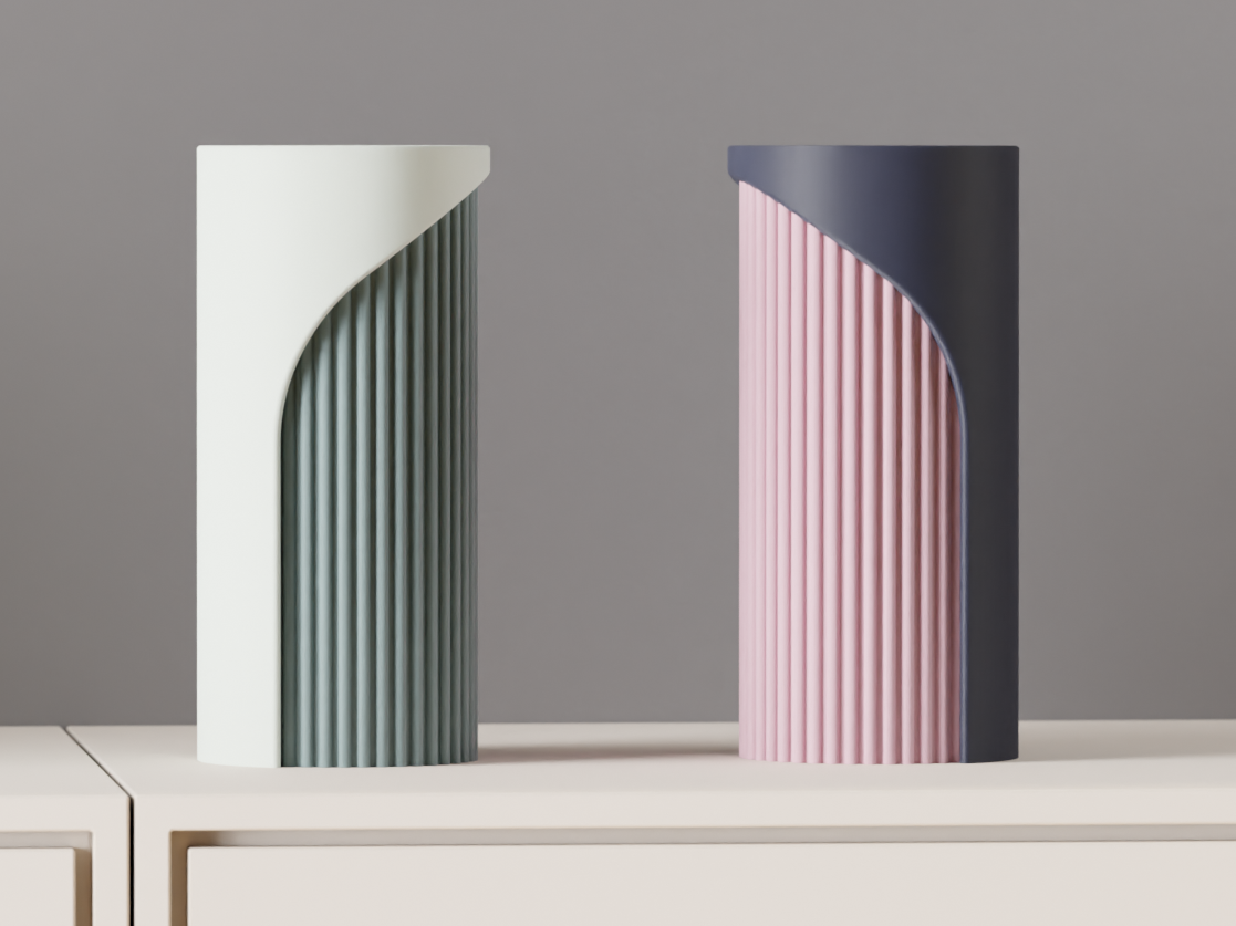 Jarrón Decorativo Minimalista rayas verticales de Dos Tonos