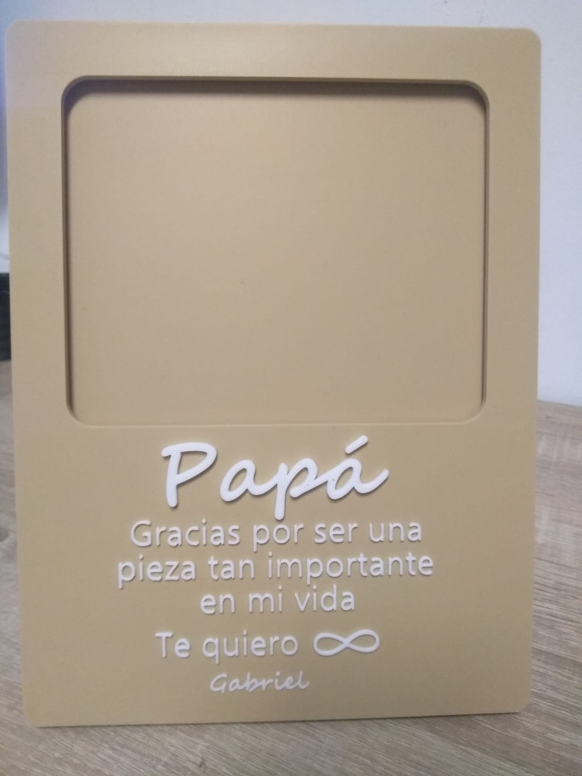 Marco para foto madrina, padrino, mamá, papá, nombres novios