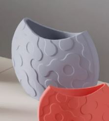 Jarrón decorativo ondulado impreso en 3D
