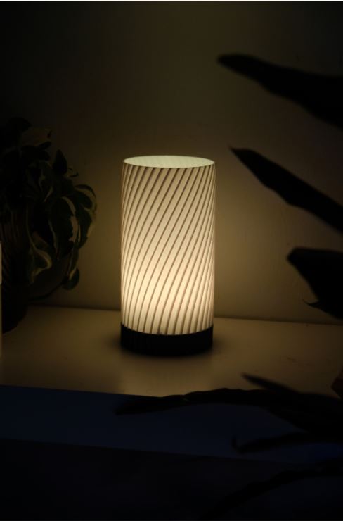 Set 2 Lámparas de Mesa con Diseño en Espiral | Lámpara de Noche Minimalista | Iluminación de Ambiente 3D