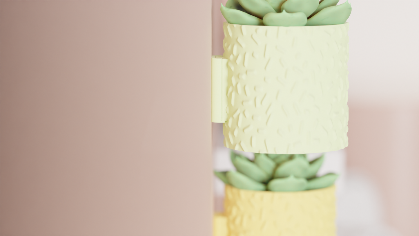 Pack de 4 Mini Maceteros de Pared - Textura de Confeti en Tonos Pastel
