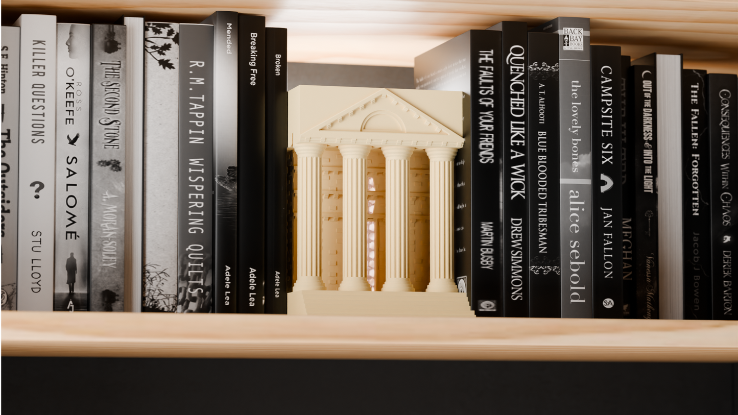 Book Nook 'Templo Clásico' Iluminado - Inserto para Librería