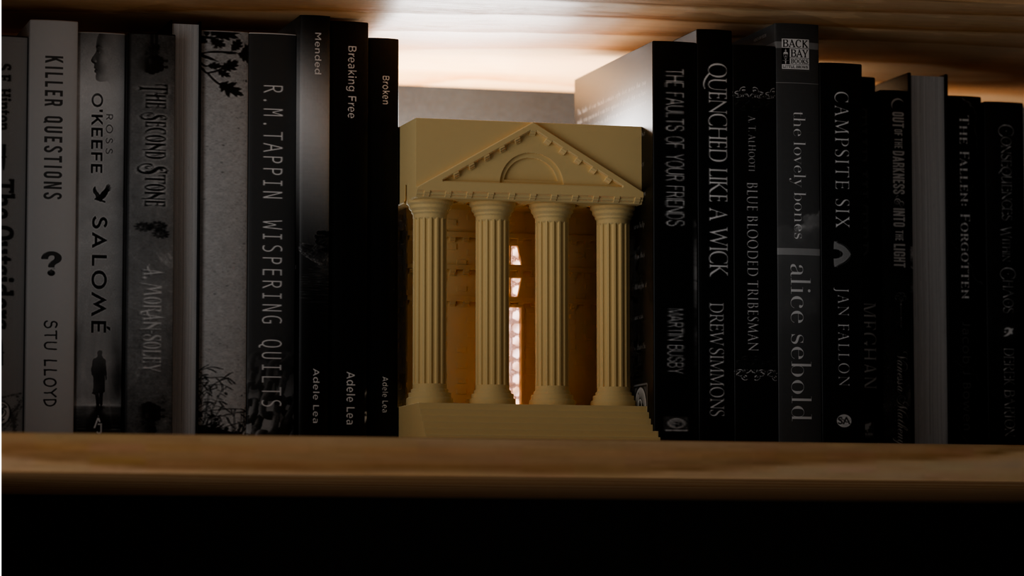 Book Nook 'Templo Clásico' Iluminado - Inserto para Librería