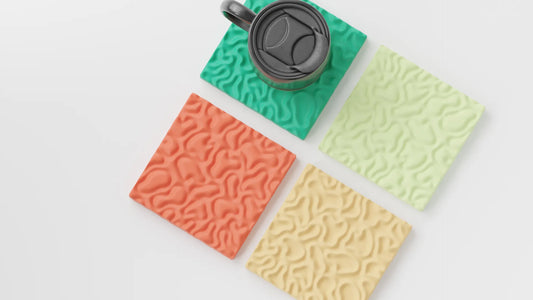 Set de 4 posavasos modernos con textura orgánica
