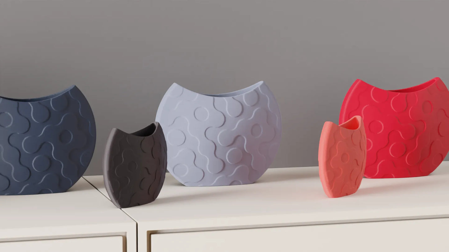 Jarrón decorativo ondulado impreso en 3D