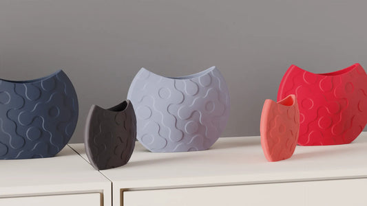 Jarrón decorativo ondulado impreso en 3D