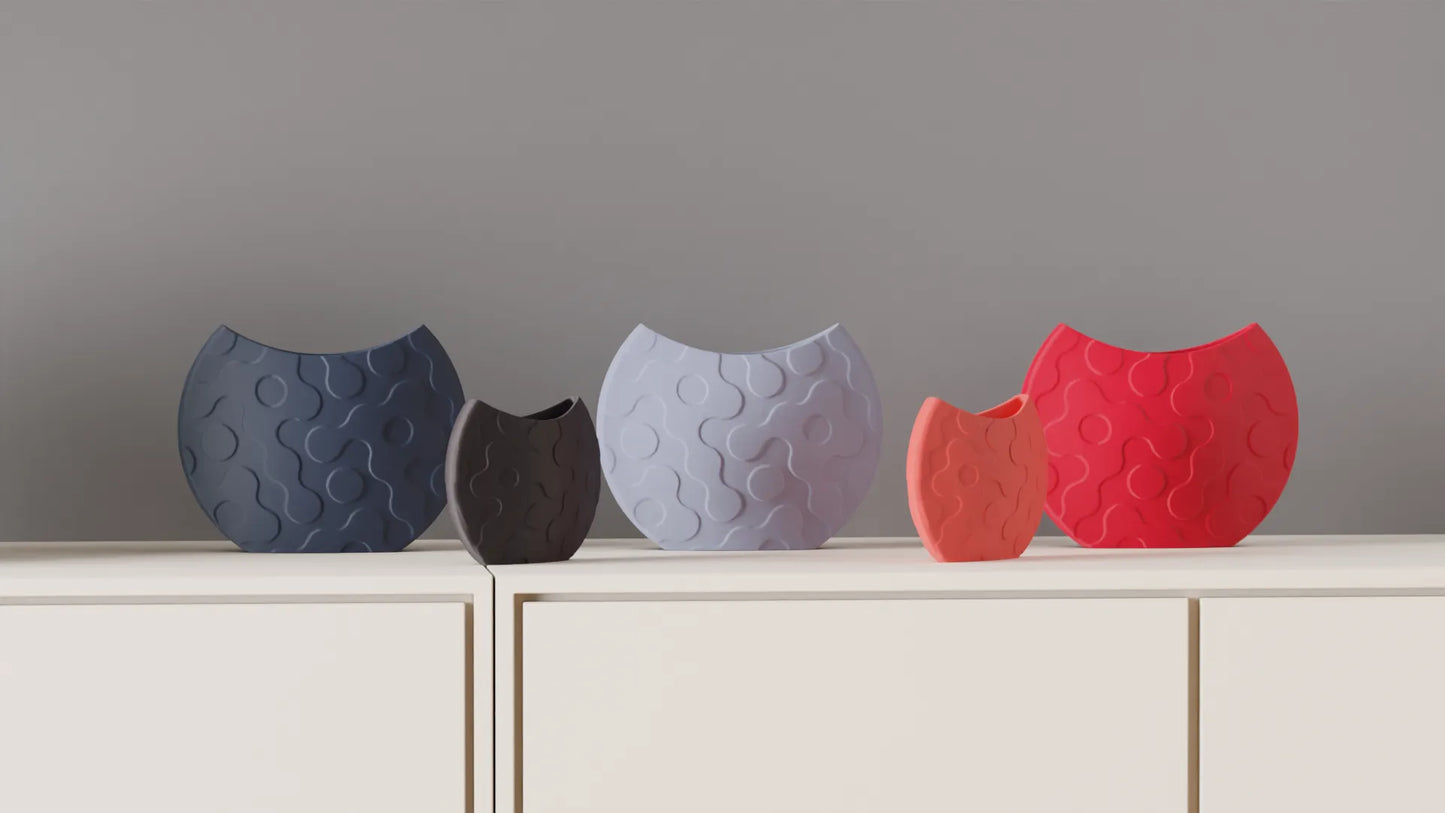 Jarrón decorativo ondulado impreso en 3D