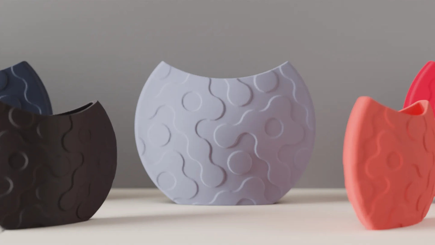 Jarrón decorativo ondulado impreso en 3D