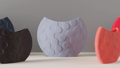 Jarrón decorativo ondulado impreso en 3D
