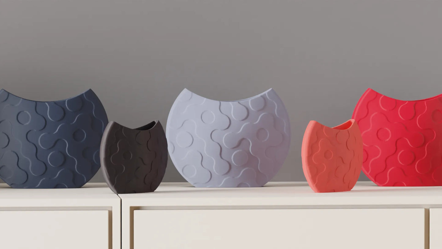 Jarrón decorativo ondulado impreso en 3D