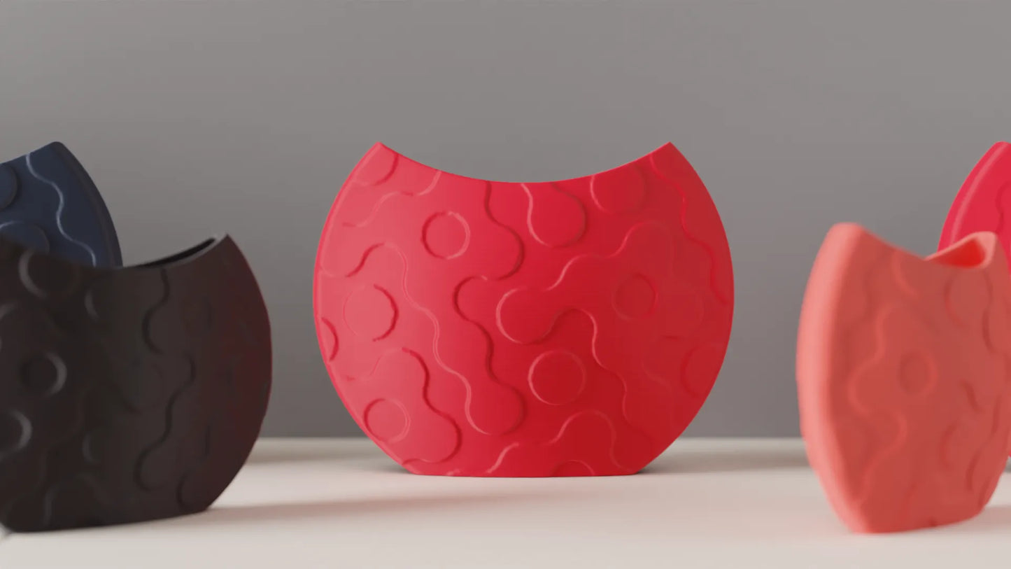 Jarrón decorativo ondulado impreso en 3D