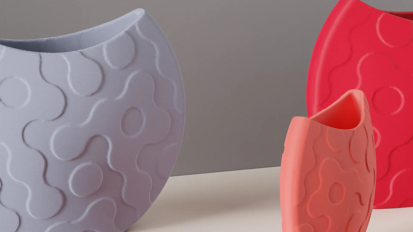 Jarrón decorativo ondulado impreso en 3D