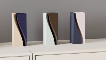 Jarrón decorativo moderno de dos piezas vertical