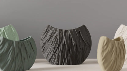 Jarrón decorativo escultórico texturizado impreso en 3D