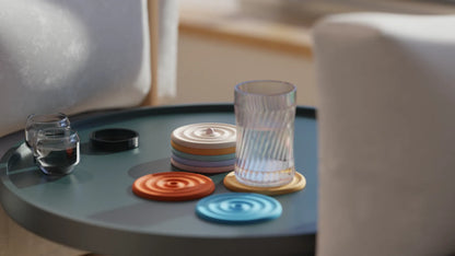 Set de Posavasos Modernos en Colores Pastel – 4 Unidades con Soporte