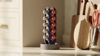 Organizador de cápsulas de café | Soporte vertical impreso en 3D para cápsulas tipo Nespresso | Accesorio moderno para cocina