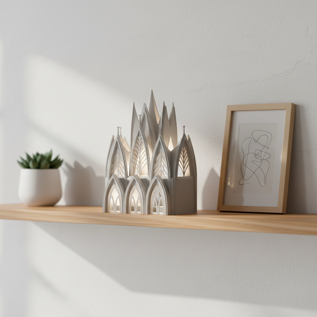 Lámpara Book Nook 'Catedral Gótica' - Iluminación Escultural 3D