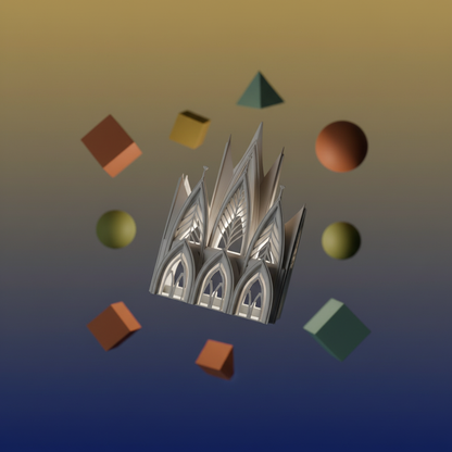 Lámpara Book Nook 'Catedral Gótica' - Iluminación Escultural 3D