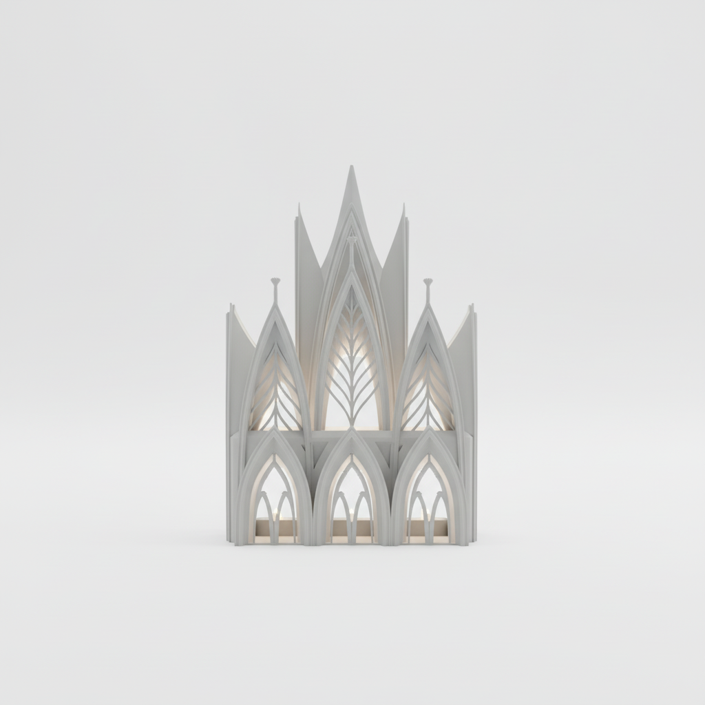 Lámpara Book Nook 'Catedral Gótica' - Iluminación Escultural 3D