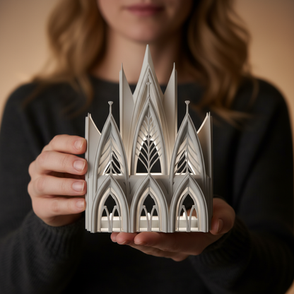 Lámpara Book Nook 'Catedral Gótica' - Iluminación Escultural 3D