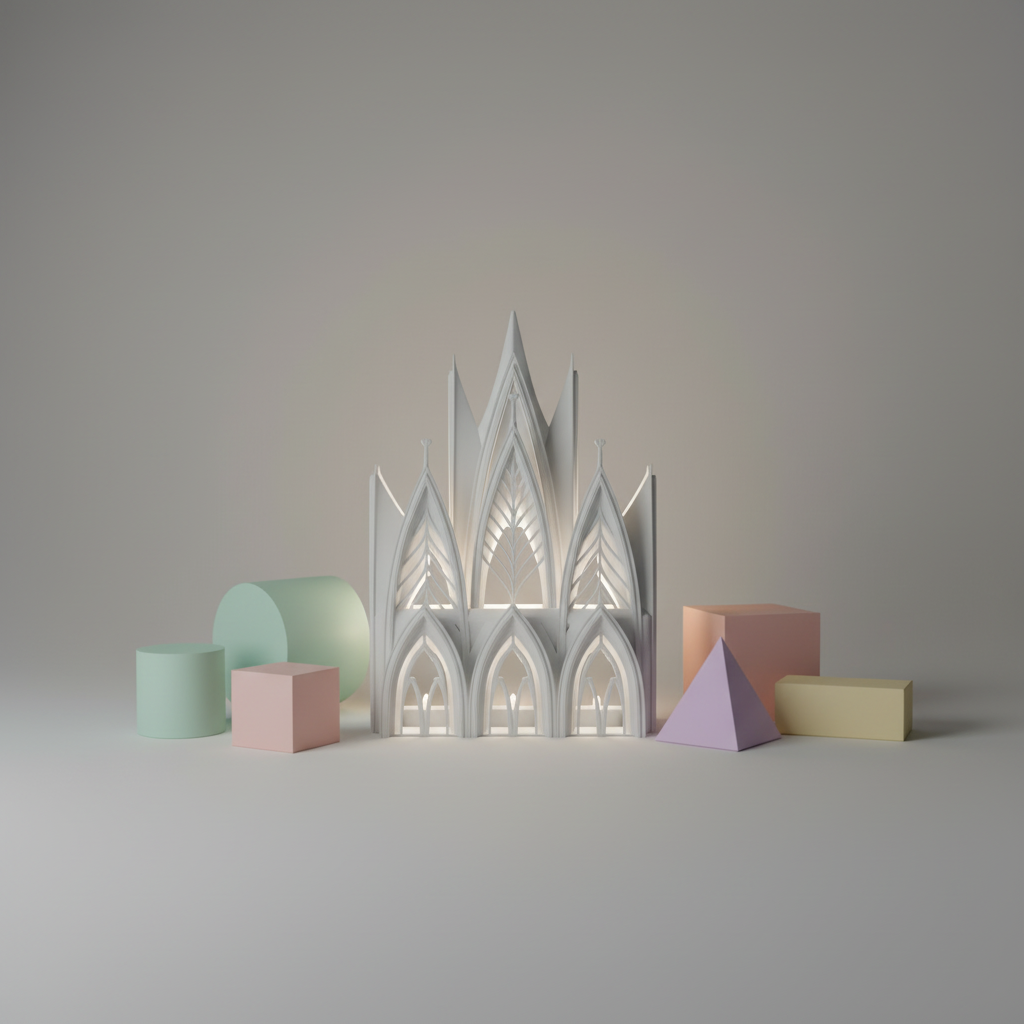 Lámpara Book Nook 'Catedral Gótica' - Iluminación Escultural 3D