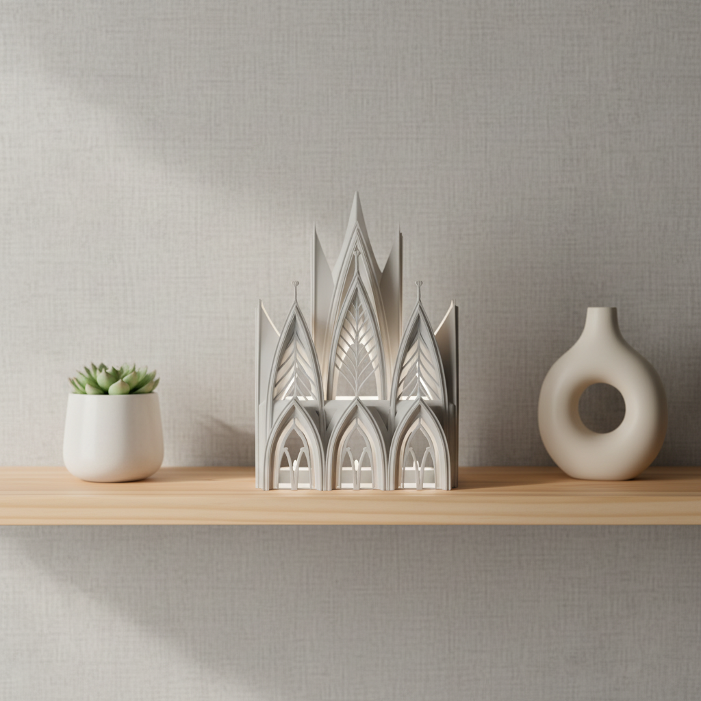 Lámpara Book Nook 'Catedral Gótica' - Iluminación Escultural 3D