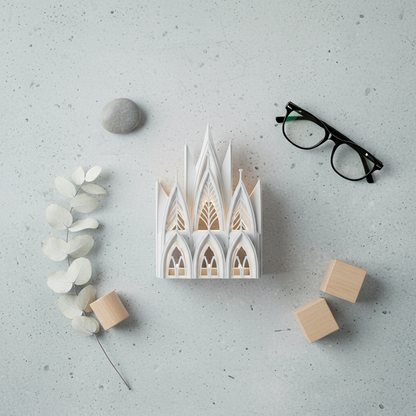 Lámpara Book Nook 'Catedral Gótica' - Iluminación Escultural 3D