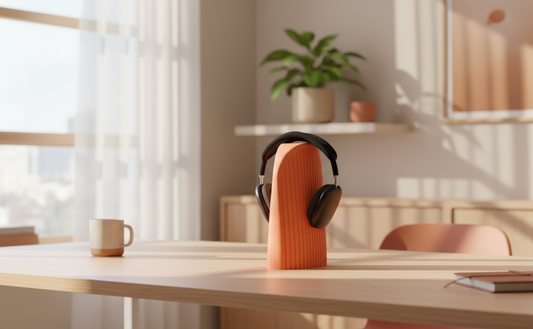 AURA | Soporte Moderno para Auriculares | Diseño Acanalado para Escritorio