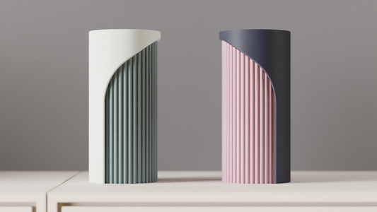 Jarrón Decorativo Minimalista rayas verticales de Dos Tonos