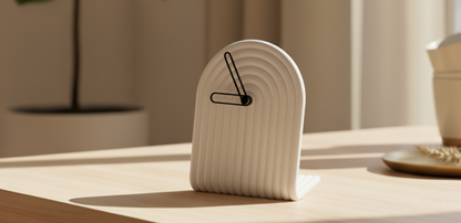 Reloj de Escritorio Estilo Bauhaus | Reloj de Arco Texturizado | Decoración Moderna y Geométrica