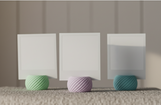 Pack de 3 Soportes para Fotos en Espiral | Expositor de Fotos Minimalista | Impresión 3D Decoración