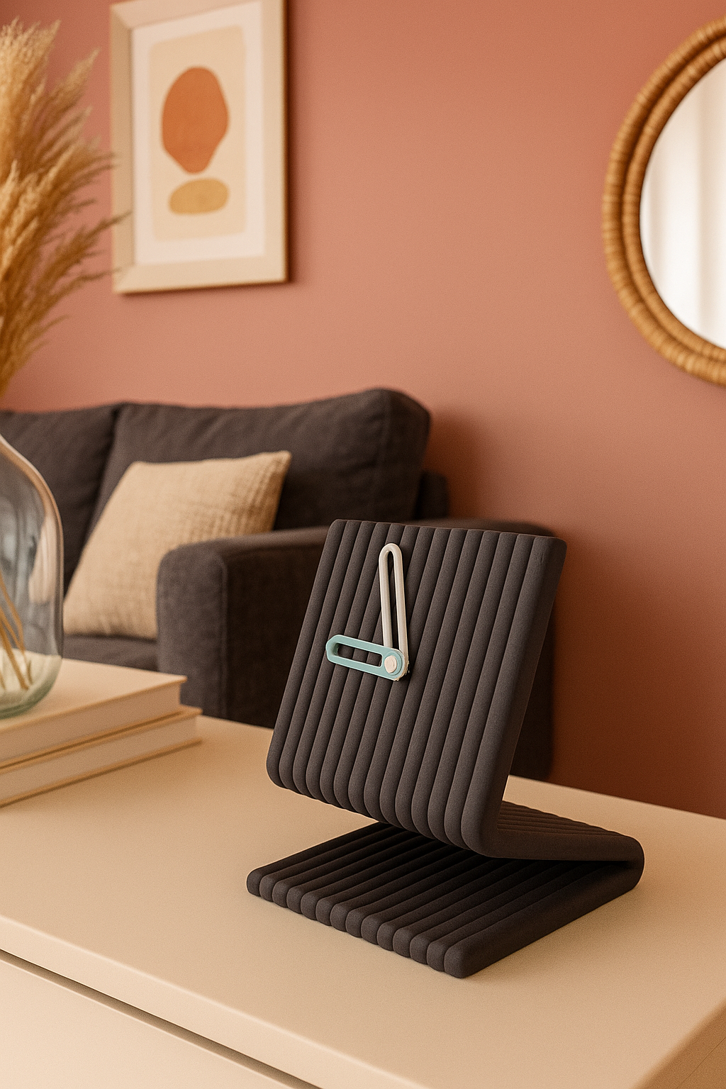 Reloj de Mesa Moderno en 3D: Diseño Esculpido Minimalista